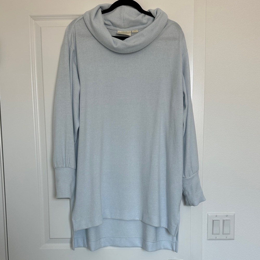 Anthropologie Soft Gray Cowl Neck Sweater